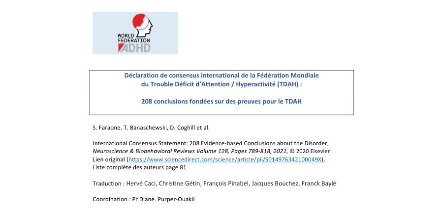 2021 Consensus international - World Federation of ADHD (version francophone)
