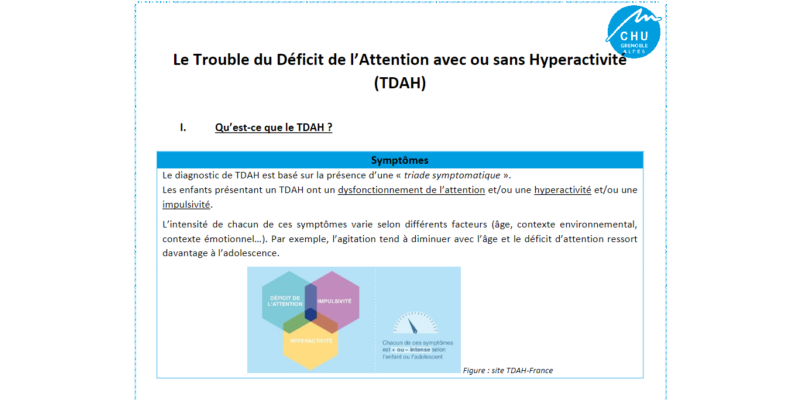 [Enfants] Fiche résumé TDAH - CHU Grenoble