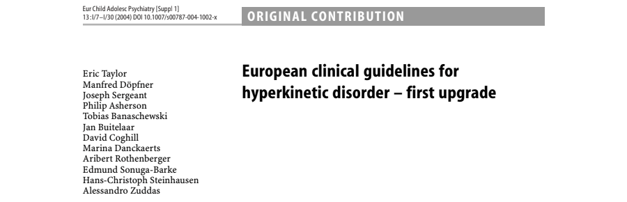 2004 Clinical guidelines for hyperkinetic - ECAP European